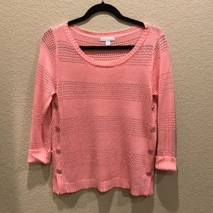 NY&Co pink button sweater